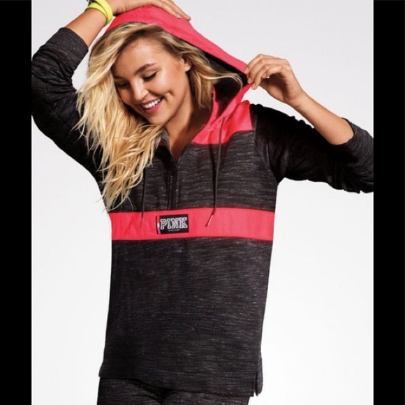 VS Victoria’s Secret PINK Fleece Anorak 1/2 Zip Pullover Hoodie (Size: SP) - Picture 2 of 10